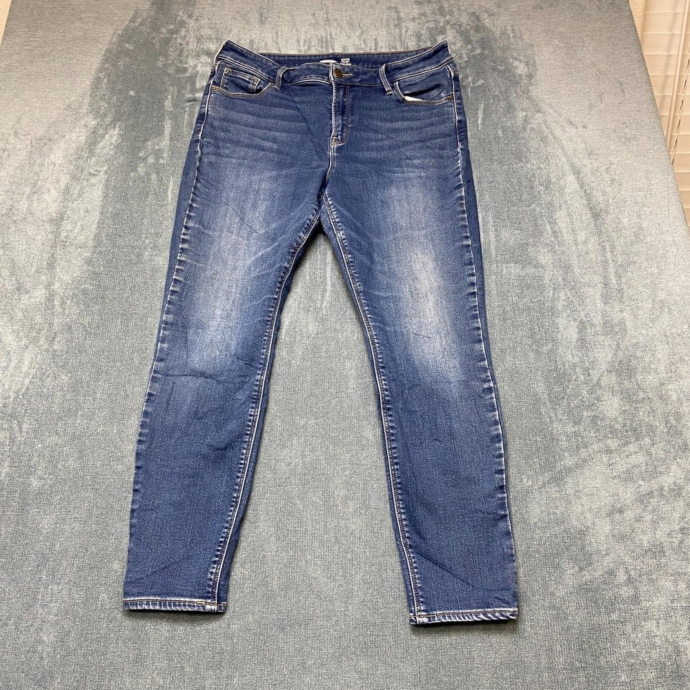 Old Navy Jeans Womens 14 32x28 Blue Denim High Rise Rockstar Super Skinny Leg